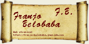 Franjo Belobaba vizit kartica